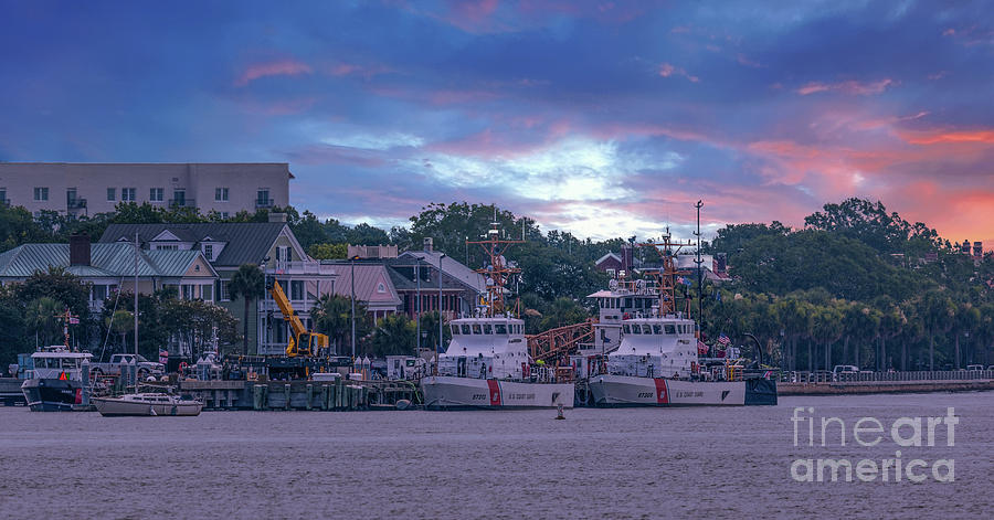 USCG Charleston Sunset Photograph by Dale Powell