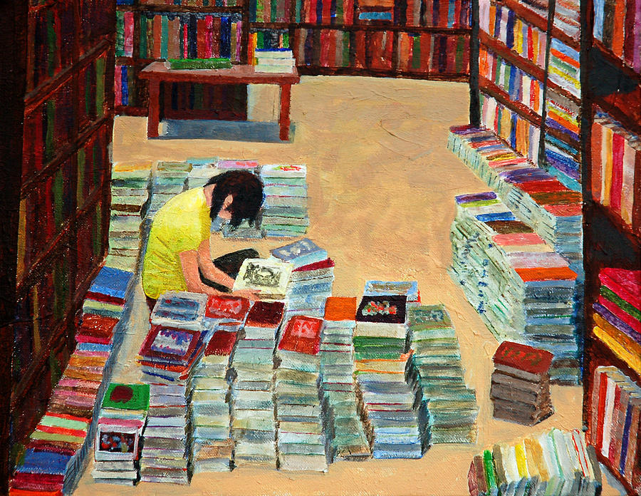 Used Books Painting by David Carson Taylor