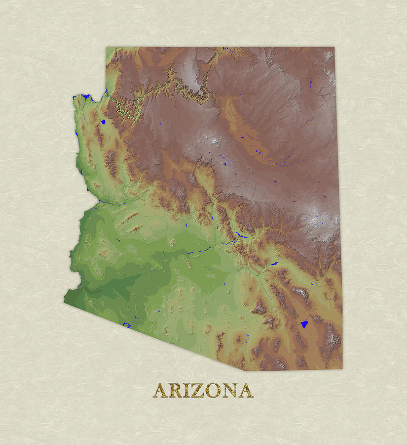 Usgs Map Of Arizona Digital Art By Elaine Plesser - Fine Art America