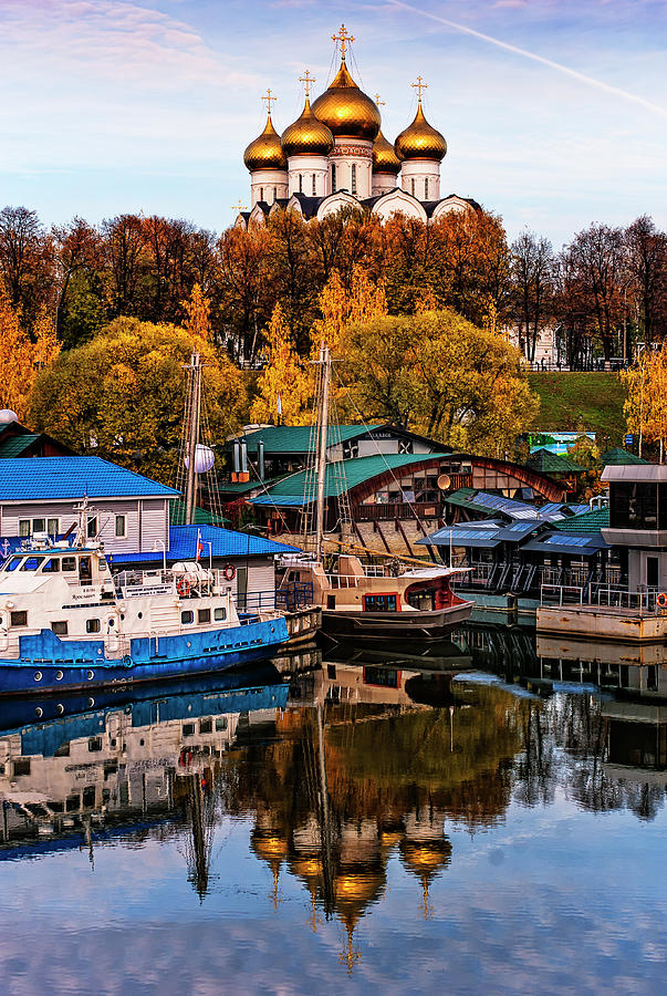 Uspenski Cathedral in Yaroslavl with Reflections Photograph by Jenny Rainbow