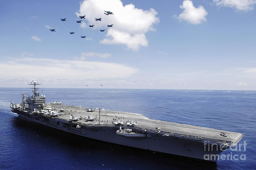 Uss Abraham Lincoln And Aircraft Photograph