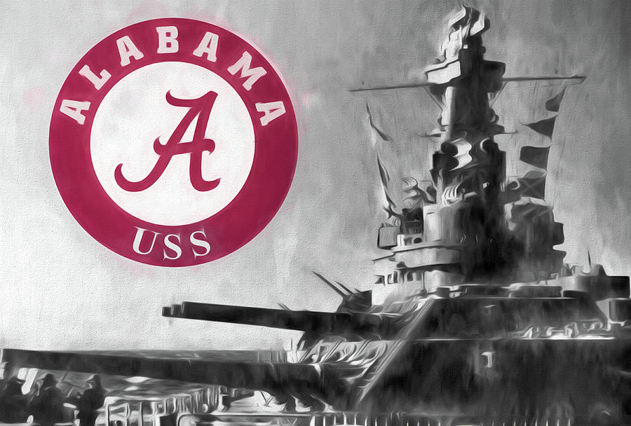 USS Alabama Crimson Tide Digital Art by JC Findley