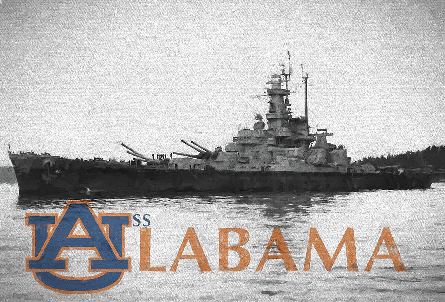 USS Alabama Digital Art by JC Findley