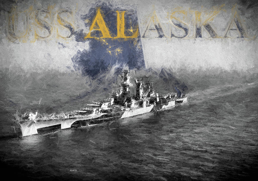USS Alaska Digital Art by JC Findley