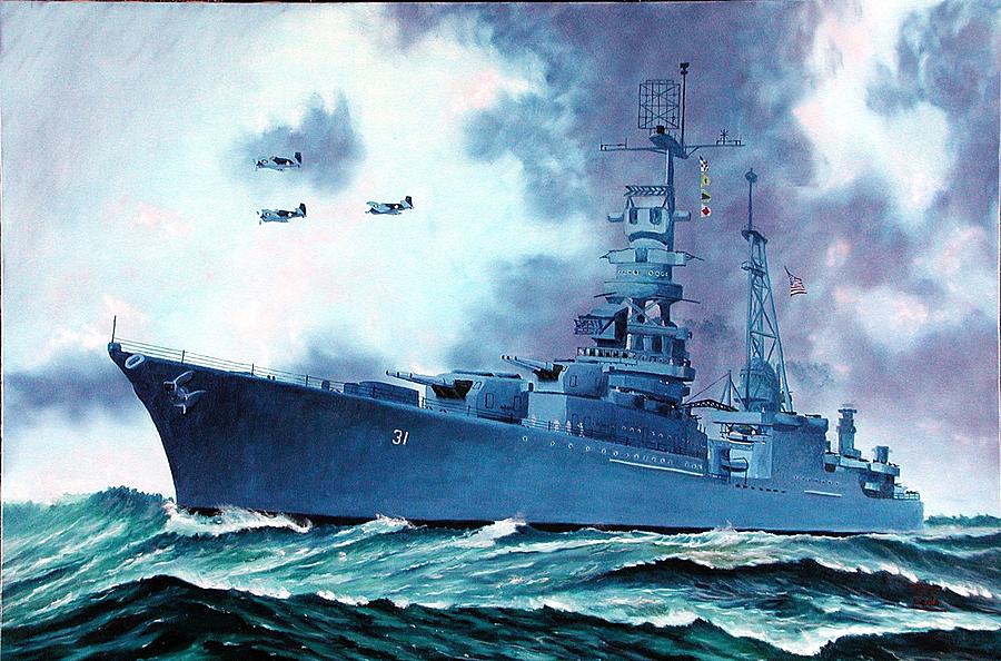 USS Augusta  CA-31 WW2 Painting by George Bieda