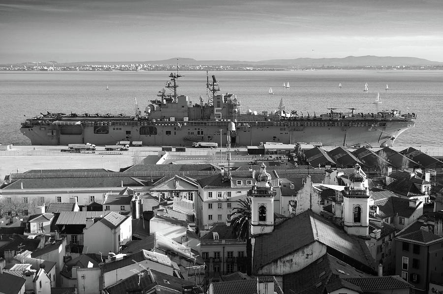 USS Bataan in Lisbon Photograph by Carlos Caetano