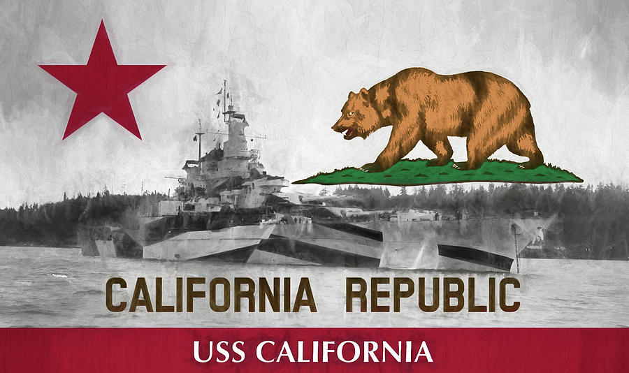 USS California Digital Art by JC Findley
