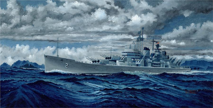 USS Canberra CAG-2  Painting by George Bieda