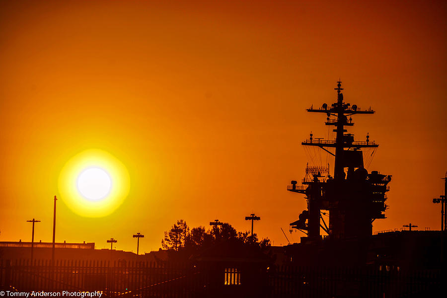 USS Carl Vinson at Sunset 3 Photograph by Tommy Anderson