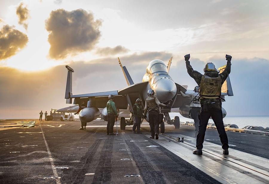 USS Carl Vinson conducts flight operations 1 Painting by Celestial Images