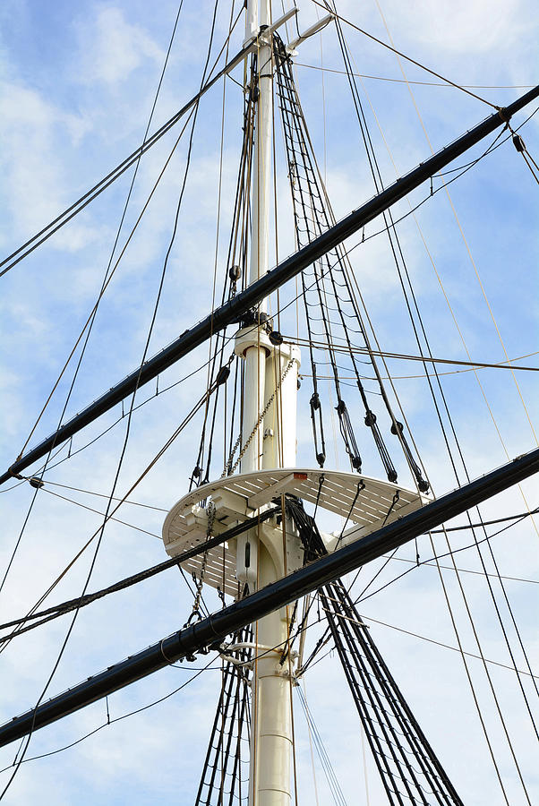 USS Constellation Mast Rigging - Baltimore Inner Harbor Photograph by Emmy Vickers