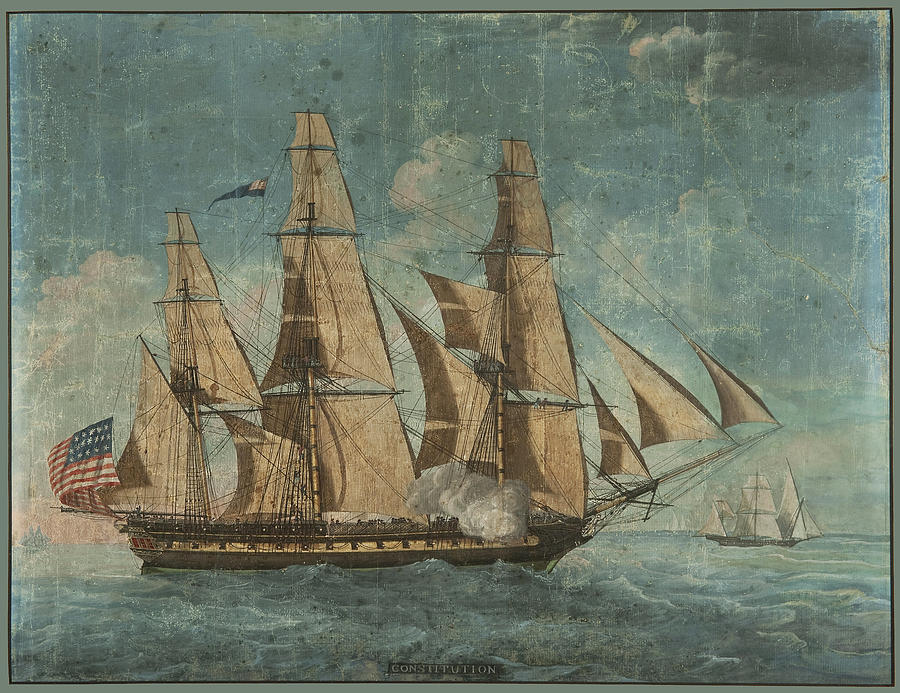 USS Constitution Drawing by Attributed to Michel Felice Corne