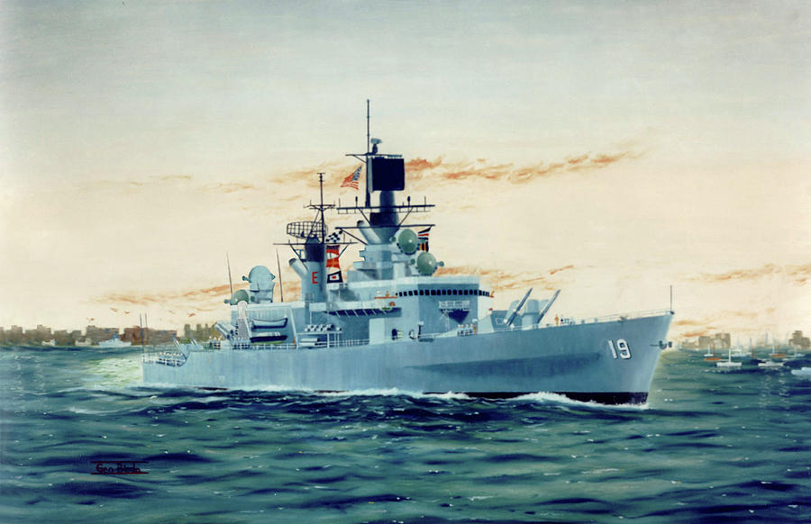 USS Dale DLG/CG-19 Vietnam, cold war era Painting by George Bieda