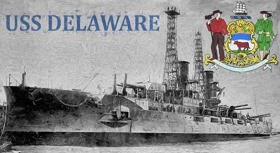 USS Delaware Digital Art by JC Findley