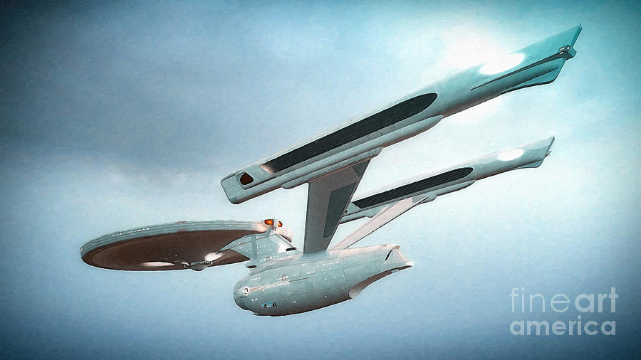 Star Trek Digital Art - USS Enterprise - Visiting Gary 7 by Robert Radmore