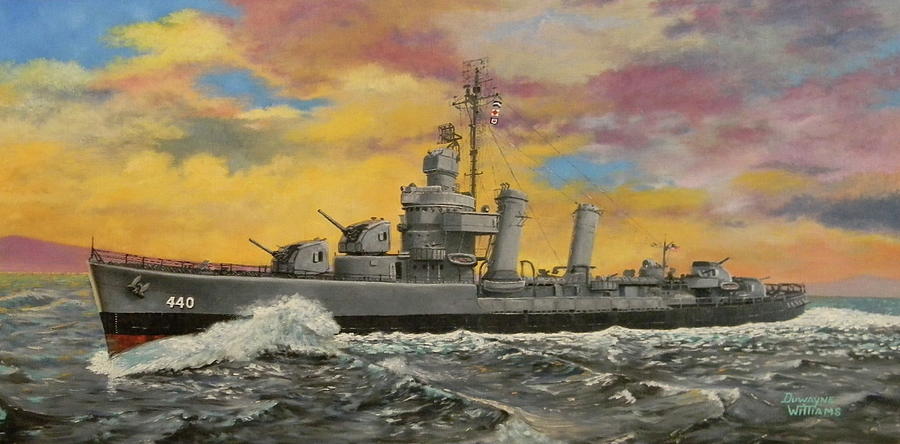 USS Ericsson Painting by Duwayne Williams