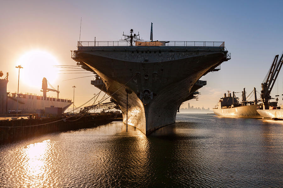 USS Hornet Sunset Photograph by Rick Pisio