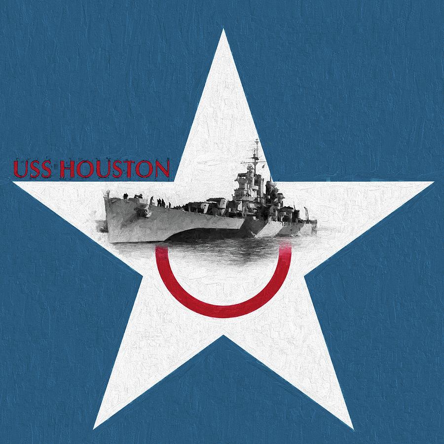 USS Houston Digital Art by JC Findley