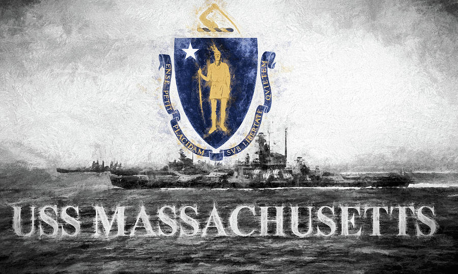 USS Massachusetts Digital Art by JC Findley