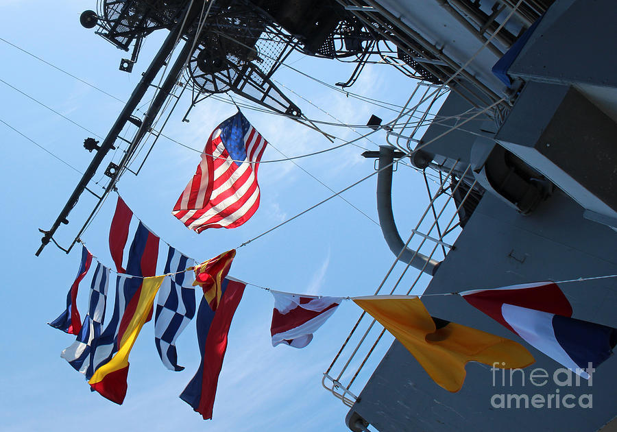 USS Midway Flag Photograph by Cheryl Del Toro