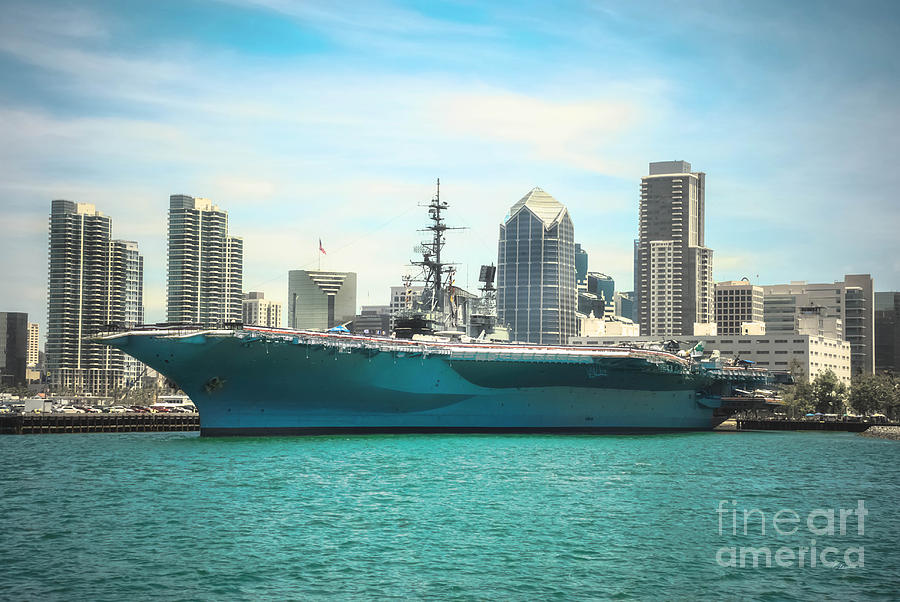 USS Midway Museum Cv 41 Aircraft Carrier - COLOR Photograph by Claudia Ellis