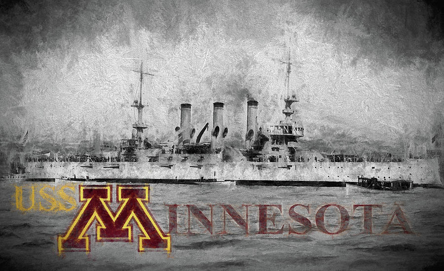 University Of Minnesota Digital Art - USS Minnesota by JC Findley