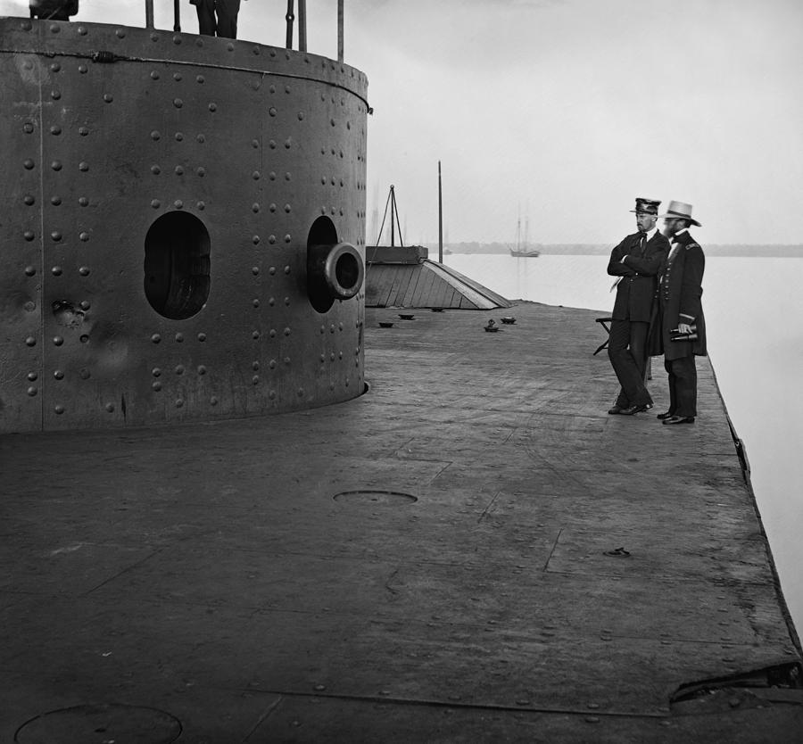 USS Monitor - Deck View and Turret - 1862 Photograph by War Is Hell Store