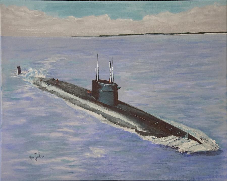 USS Nathan Hale Painting by Mike Jenkins