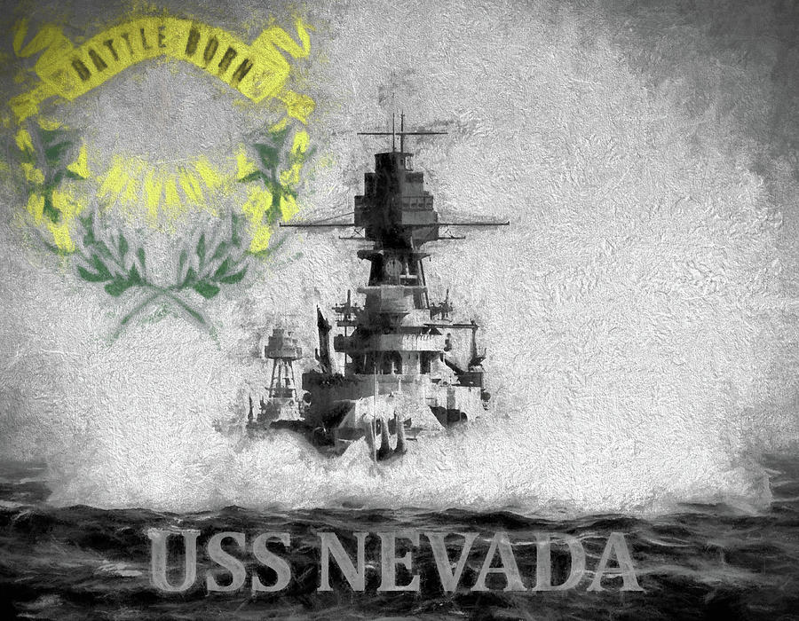 USS Nevada Digital Art by JC Findley