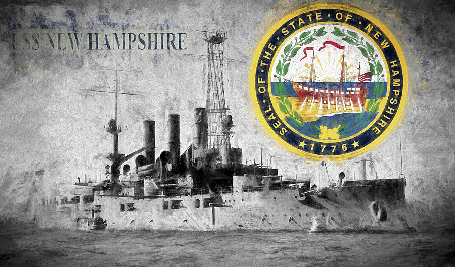 USS New Hampshire Digital Art by JC Findley