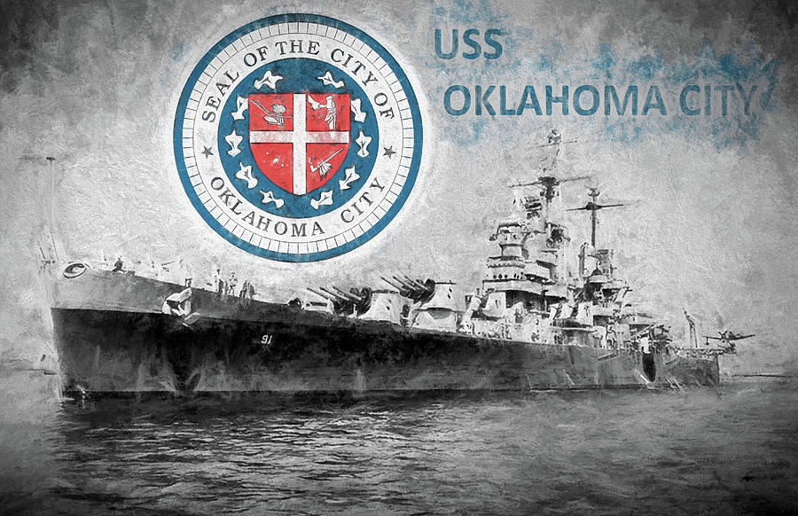 USS Oklahoma City Digital Art by JC Findley