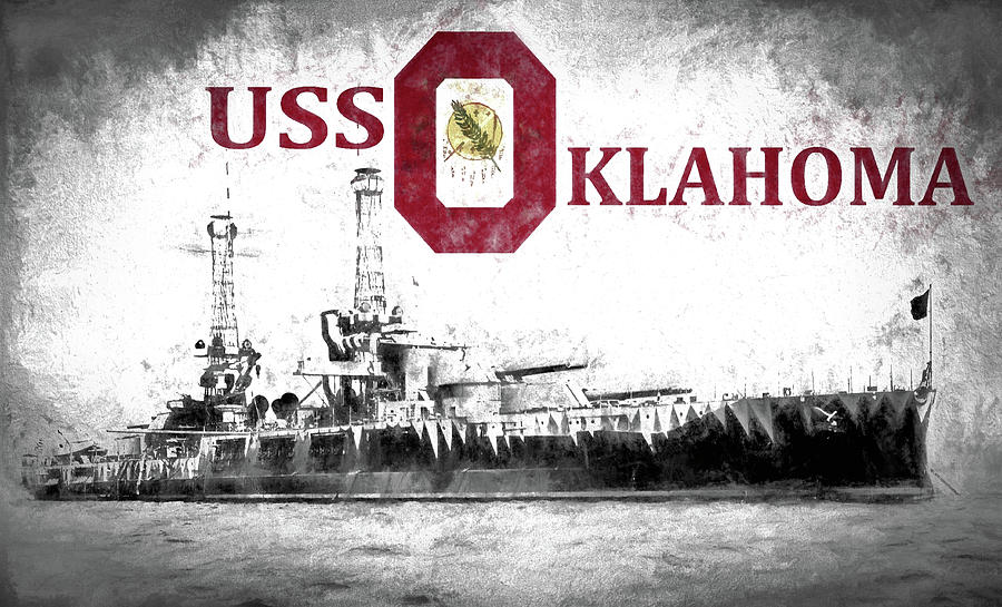 USS Oklahoma Digital Art by JC Findley