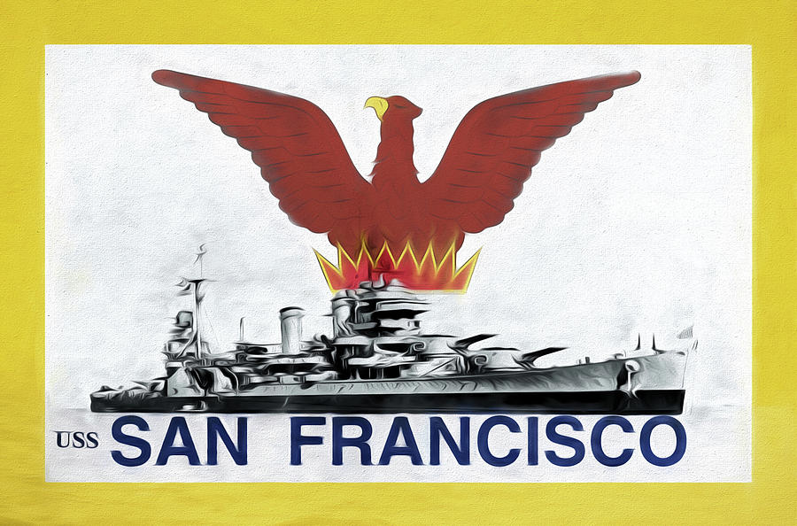 USS San Francisco Digital Art by JC Findley