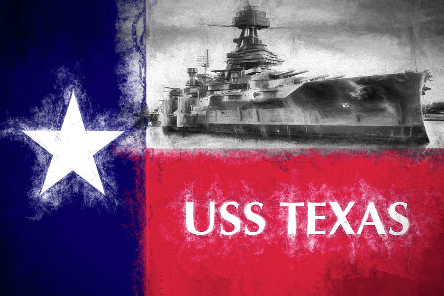 USS Texas Flag Digital Art by JC Findley