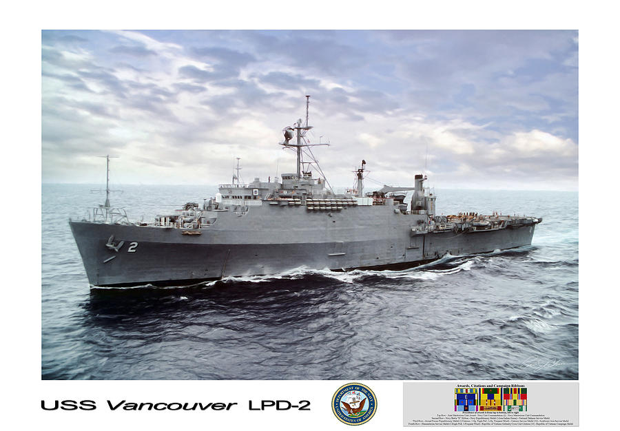 USS Vancouver LPD-2 Digital Art by Peter Chilelli