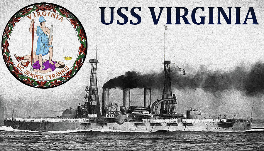 USS Virginia  Digital Art by JC Findley