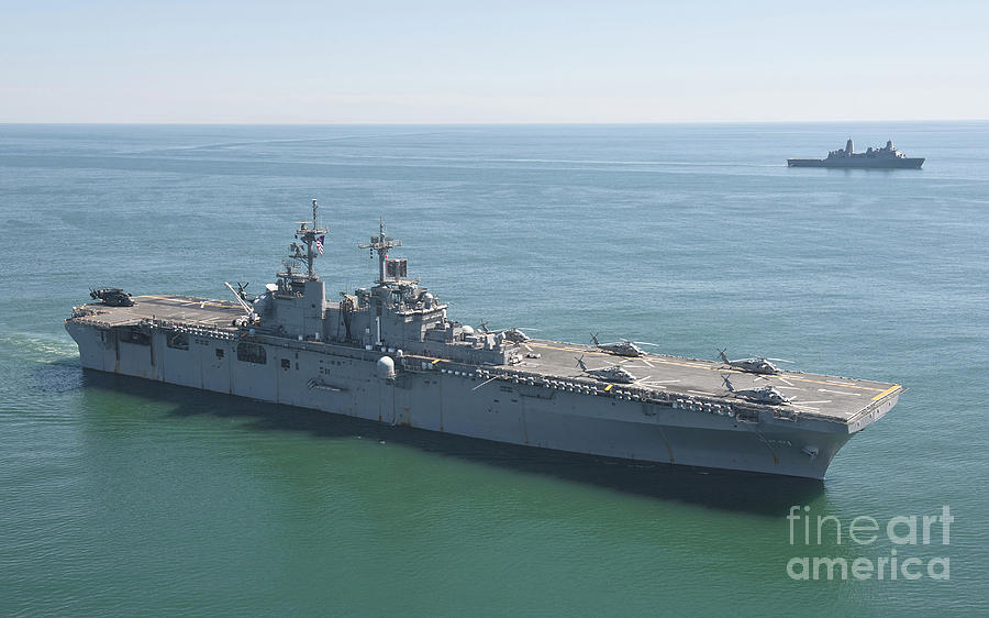 Uss Wasp And Uss San Antonio Transit Photograph by Stocktrek Images