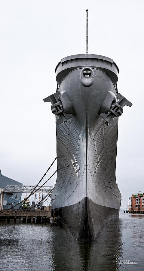 USS Wisconsin - Head-On Photograph by Christopher Holmes