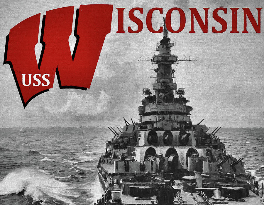 USS Wisconsin Digital Art by JC Findley