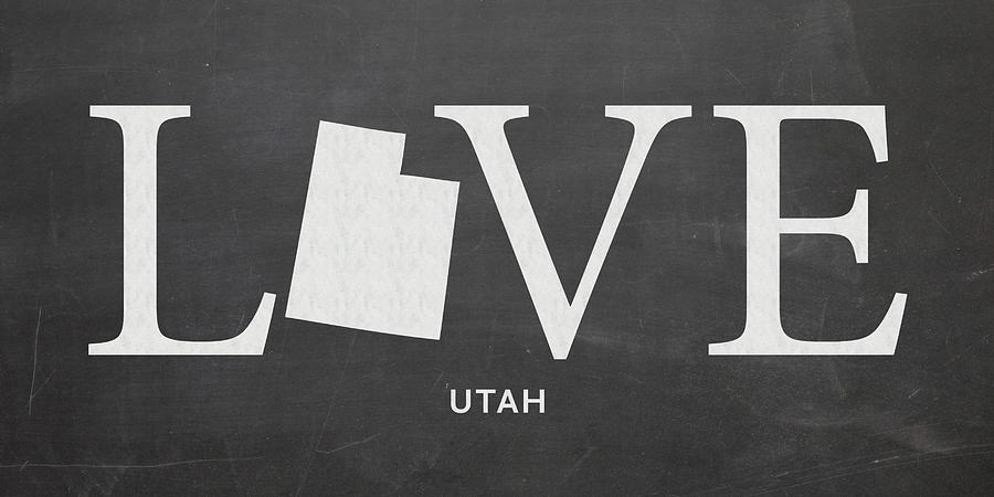 Utah Map Mixed Media - UT Love by Nancy Ingersoll
