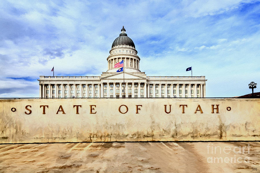 Utah Capitol Mixed Media by David Millenheft
