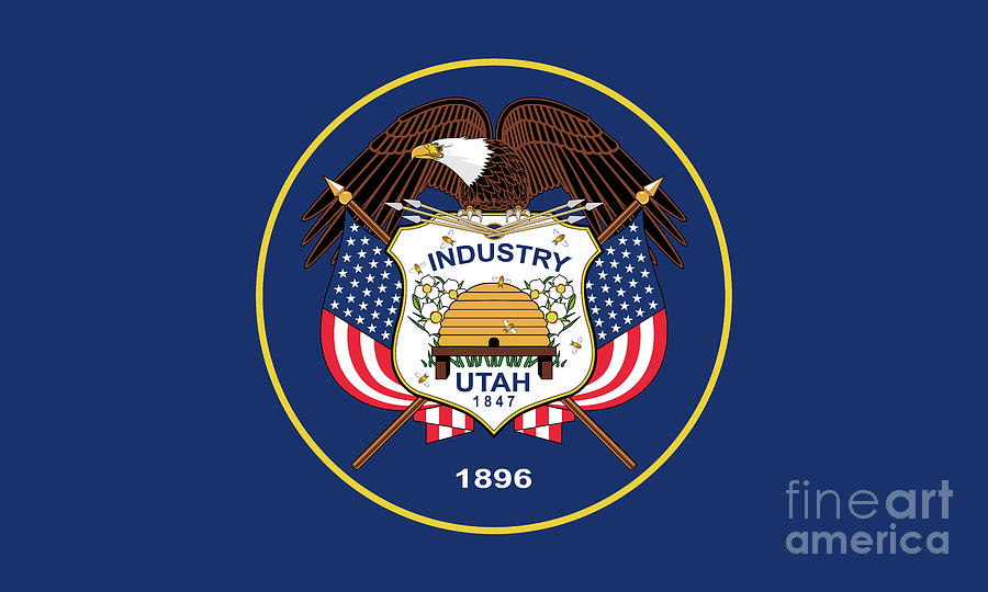 Utah State flag Digital Art by Sterling Gold