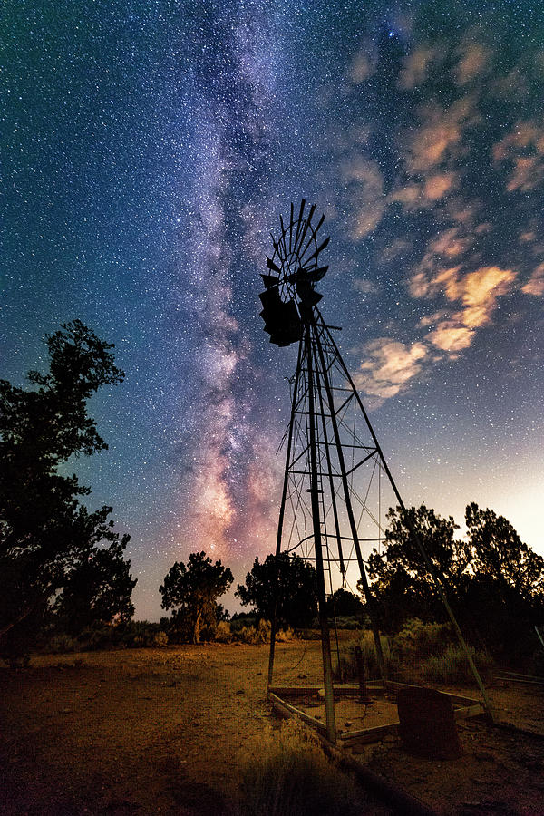 Utah Windmill and Milky Way Photograph by Michael Ash