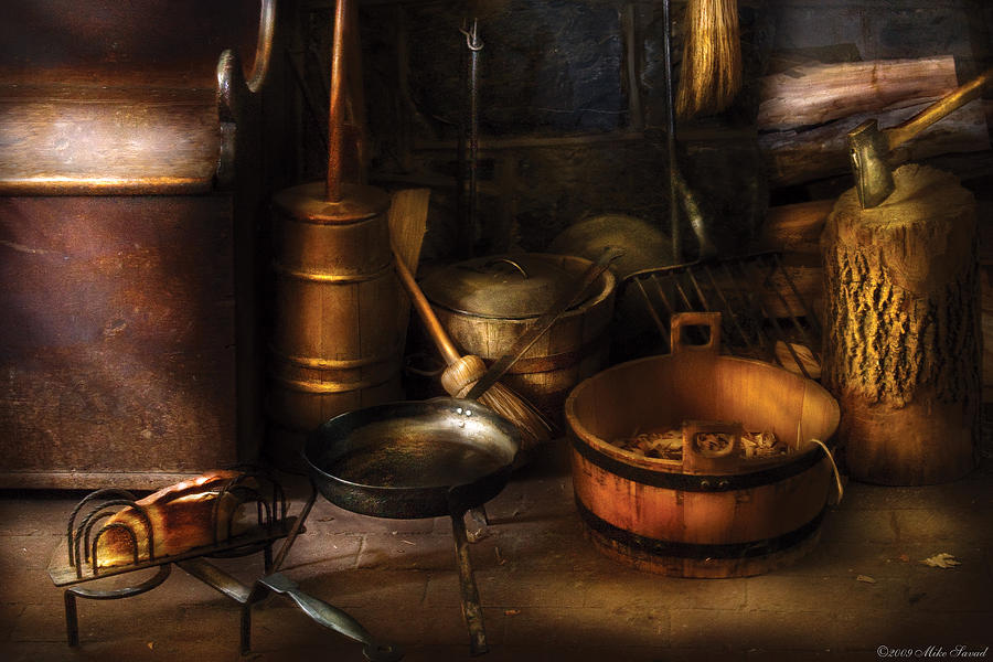 Utensils - Old country kitchen Photograph by Mike Savad - Fine Art