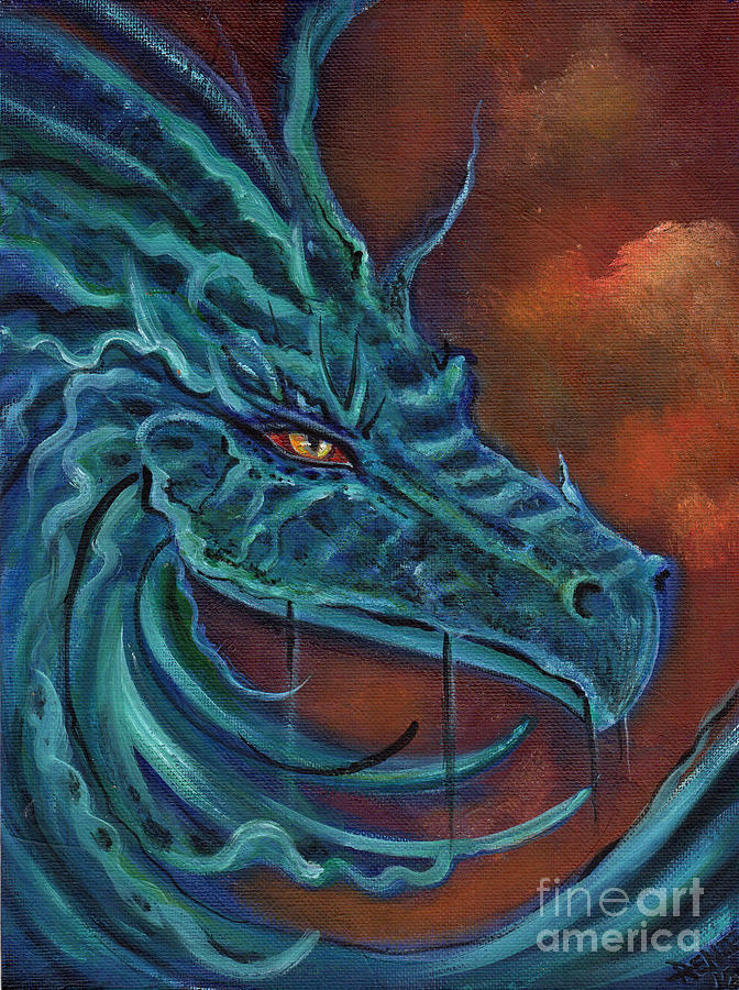 Dragon Painting - Uther by Renee Lavoie