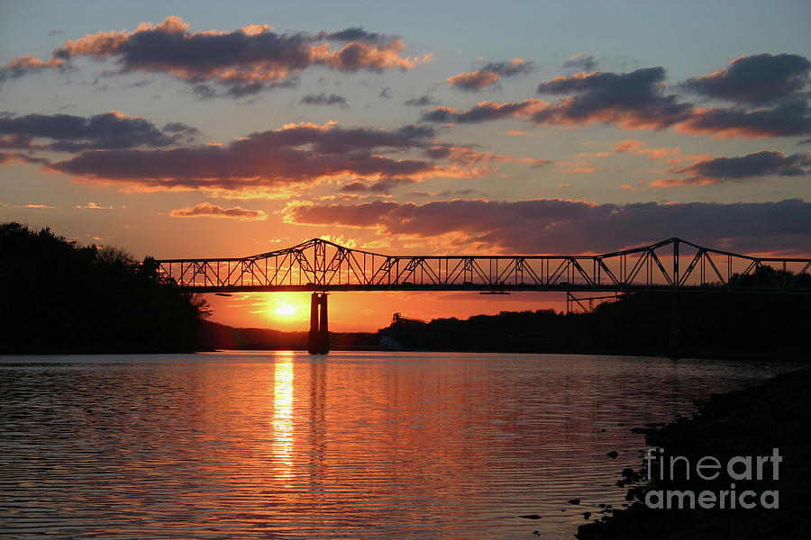 Utica Bridge at Sunset Photograph by Paula Guttilla