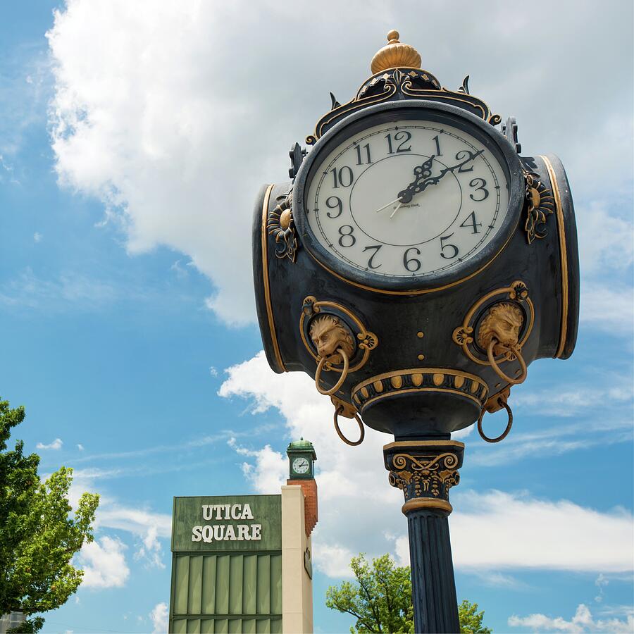 Utica Square Vintage Clock - Tulsa Oklahoma Photograph by Gregory Ballos