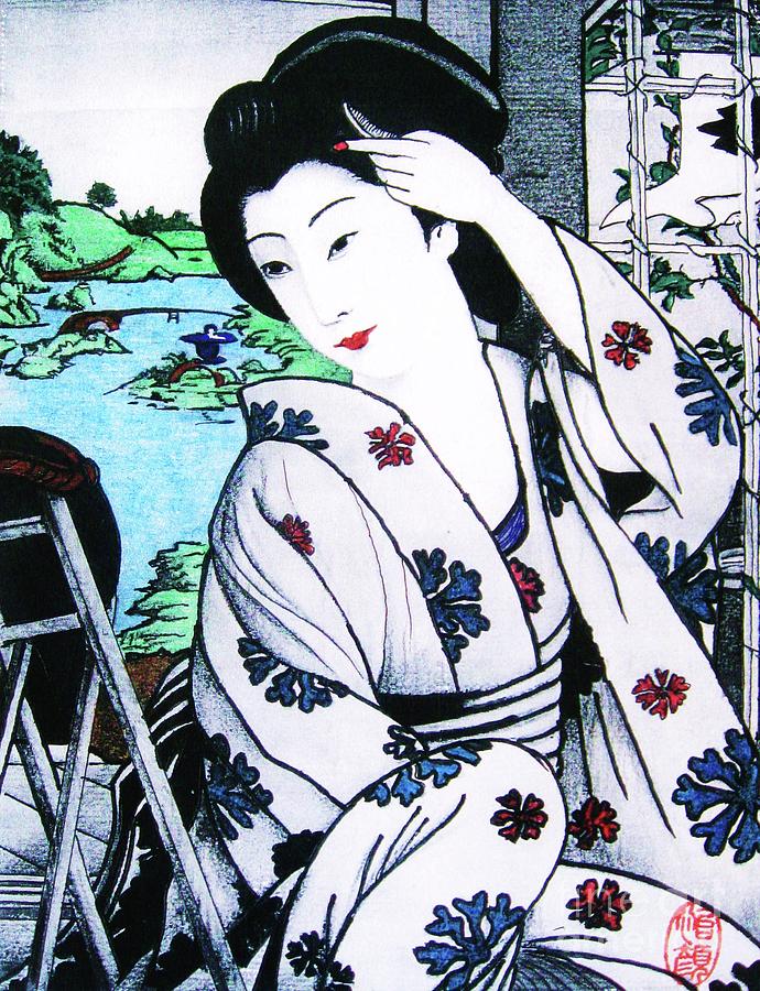 Utsukushii josei Painting by Thea Recuerdo