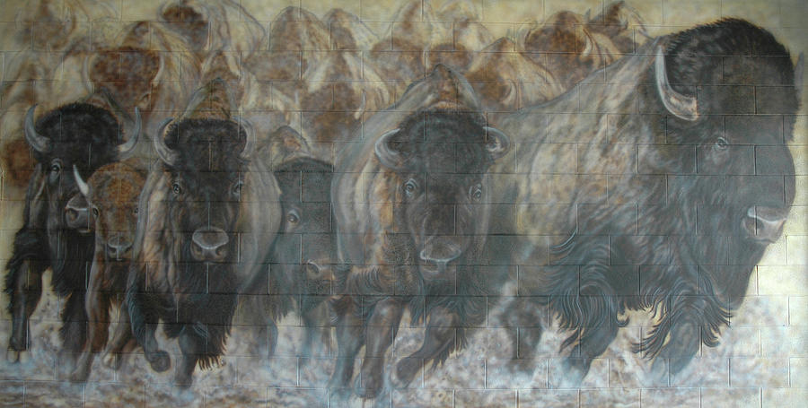 UTTC Buffalo Mural Right Panel Painting by Wayne Pruse