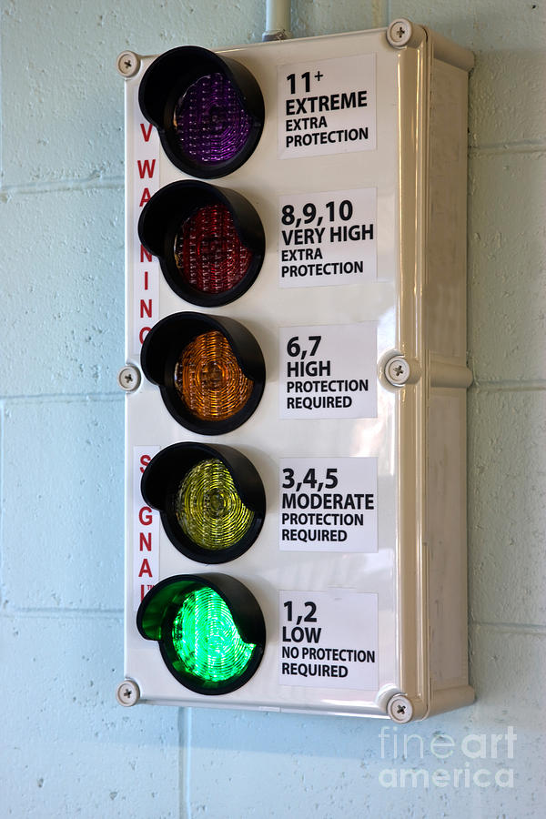 Uv Detector Photograph - Uv Warning Signal Lights by Inga Spence
